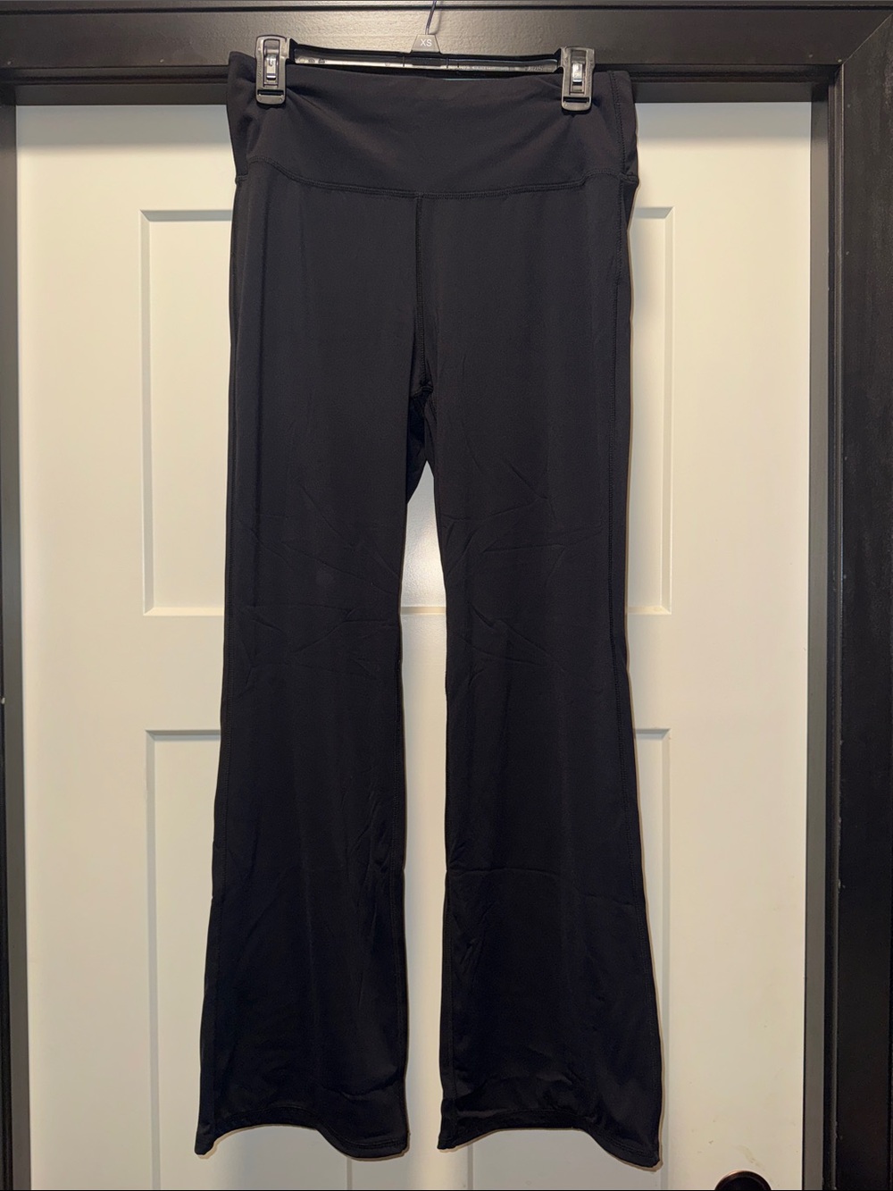 Black Boot-Cut Active Pants with Flared Leg